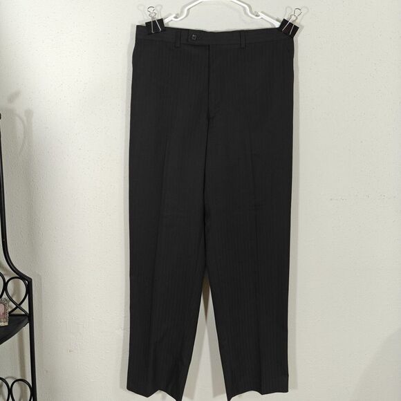 Van Heusen Men's 2PC Suit & Pant Brown Striped Poly Blend Size 42L / 34x32 - Picture 15 of 16